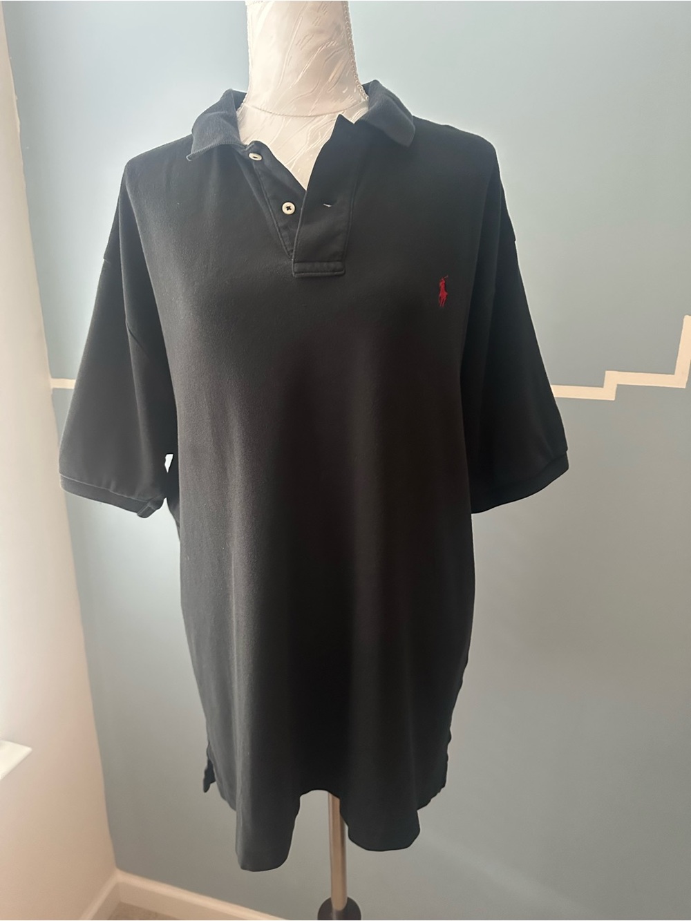 Ralph Lauren Black Polo with Red Pony Logo